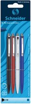 balpen K15 M navulbaar zwart/rood/wit/blauw 4 stuks