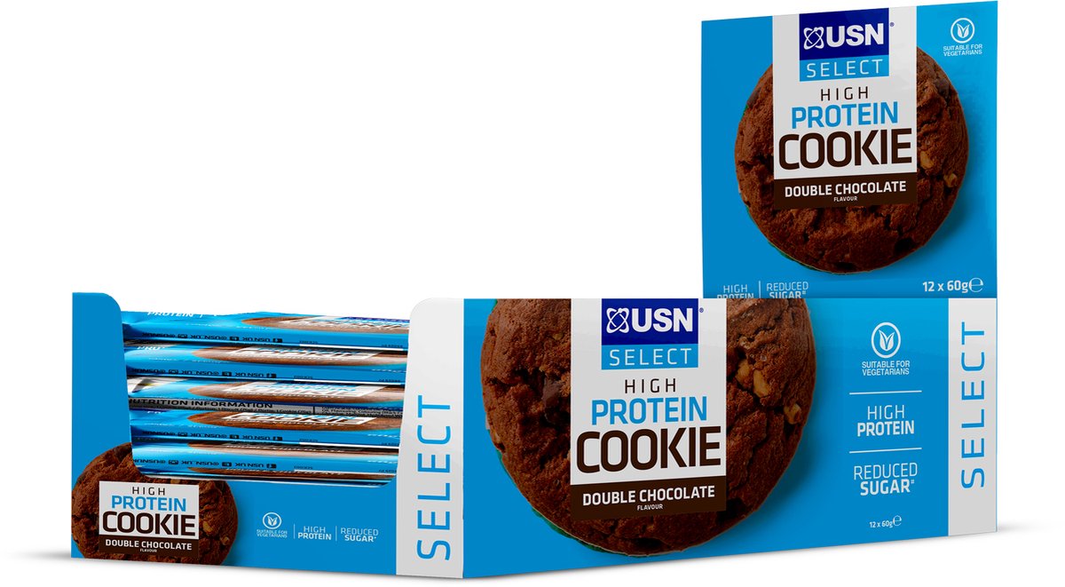 Goedkoopste USN Select Cookie (12x60g) Double Chocolate - Functionele voeding - Eiwit Snacks