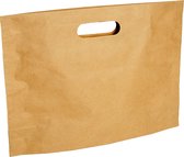 Papieren draagtassen - Bruin kraft - 52 x 44 + bodem 15 cm - Handgreep Gestanst