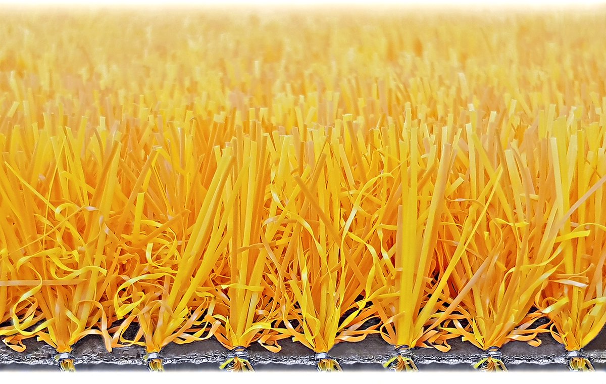 eGrass Deurmat RAINBOW Yellow Sunshine - 44x66cm - geel - 25mm - grasmat - doormat - schoonloopmat - inloopmat – voordeur – door – deurtapijt - droogloopmat - tuin - balkon - terrasgrasmat - entreemat