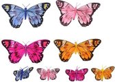 raamdecoratie vlinders 3d multicolor 8 stuks