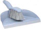 stoffer en blik pastelblauw 32 cm grijs