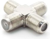 Huxuan F connector (v) naar 3x F connector (v) splitter coax adapter