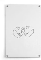 Walljar - Outline Faces II - Muurdecoratie - Plexiglas schilderij