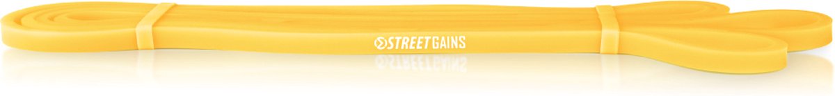 StreetGains® Weerstandsband Extra Light - Resistance Band 1 tot 7 kg - Geel - Fitness Elastiek voor Calisthenics, CrossFit, Krachttraining & Pull-Ups