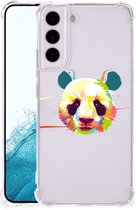 Silicone Hoesje Geschikt voor Geschikt voor Samsung Galaxy S22 Telefoon Hoesje met doorzichtige rand Panda Color