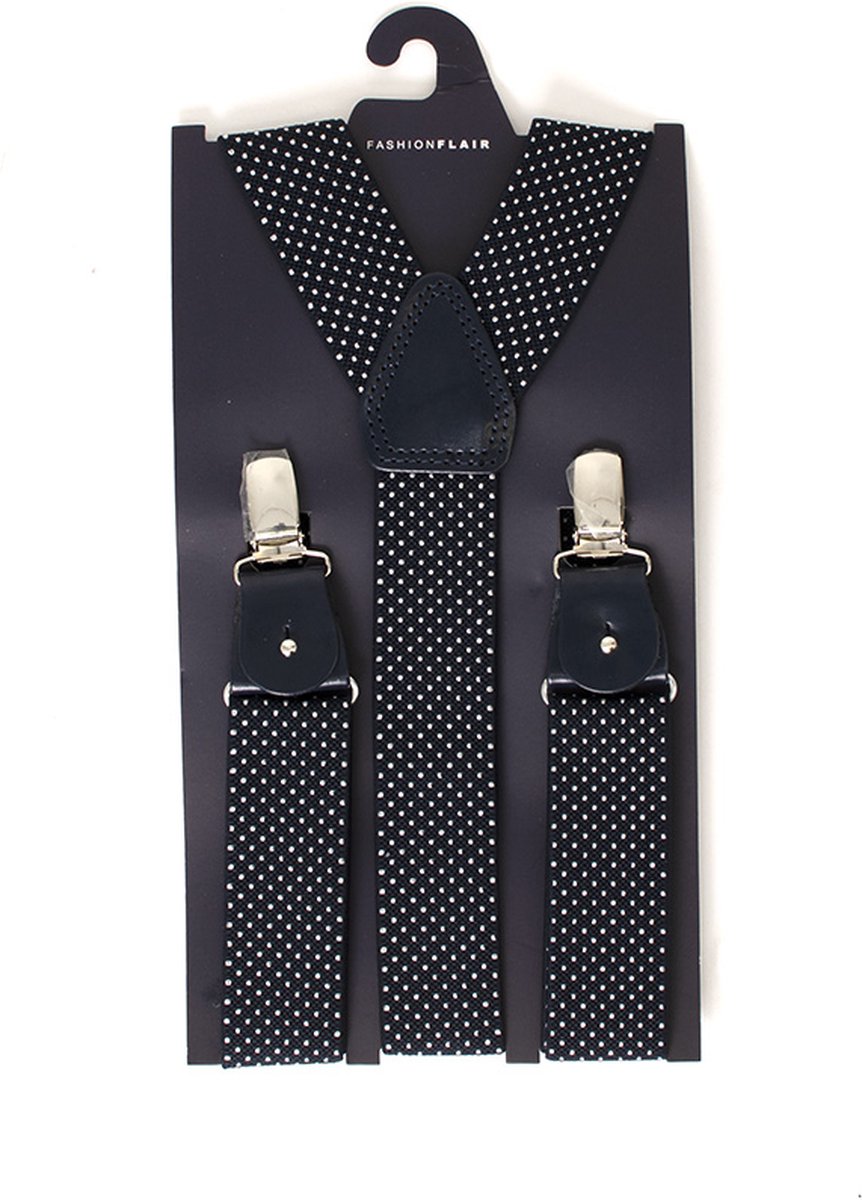 Bretels - Bretels heren - Zwarte bretels - Verstelbare bretellen - Bretellen met clips - Bretels met Print