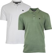 Donnay Polo 2-Pack - Sportpolo - Heren - Maat XL - Wit & Army green (287)