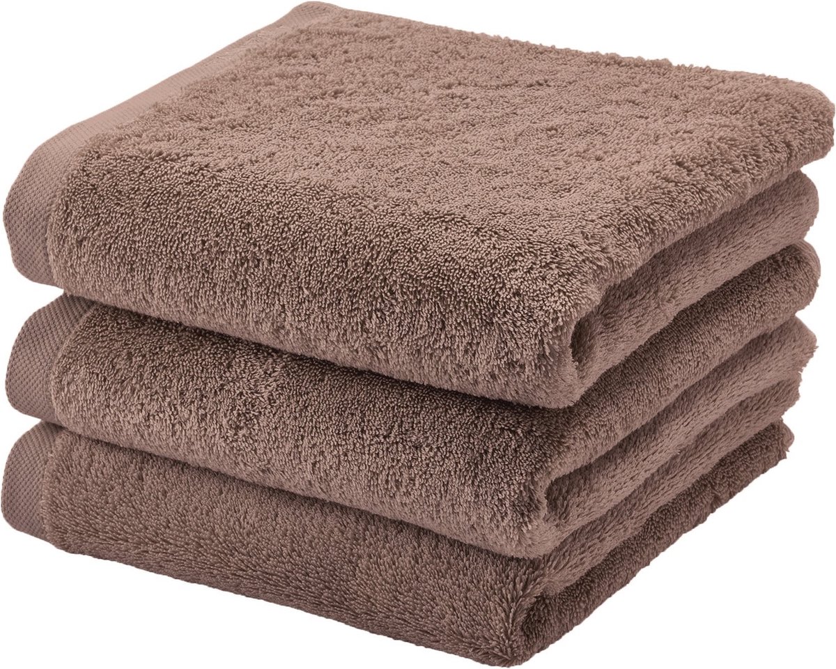 Aquanova handdoek London - 55x100 cm - Set van 6 - Camel