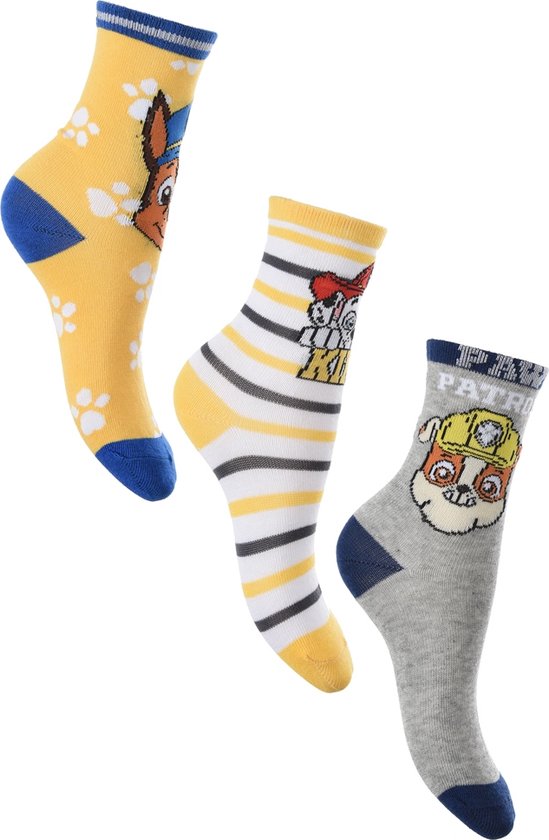 United Labels Paw Patrol 3D ABS knuffelsokken voor jongens - wollige kinderwintersokken stoppersokken antislip sokken warme sokken blauw ( verpakking van 2), blauw, 27-30