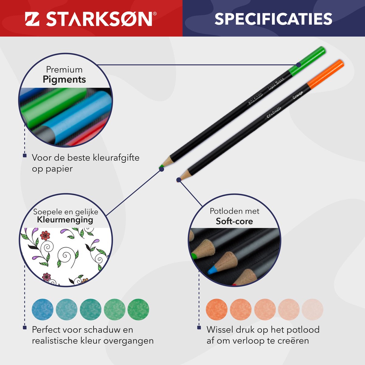 STARKSØN 145-Delige Teken Set Incl. Kleurpotloden, Schets Potloden, Houtskool, Schetsboek, Etui & Accessoires - Blending - Tekendoos Voor Volwassenen & Kinderen — afbeelding 4