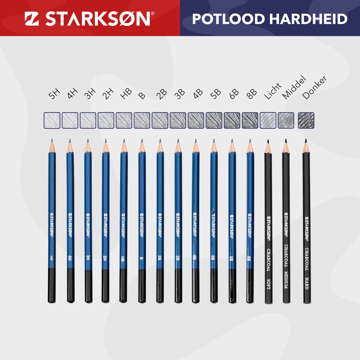 STARKSØN 145-Delige Teken Set Incl. Kleurpotloden, Schets Potloden, Houtskool, Schetsboek, Etui & Accessoires - Blending - Tekendoos Voor Volwassenen & Kinderen — afbeelding 7