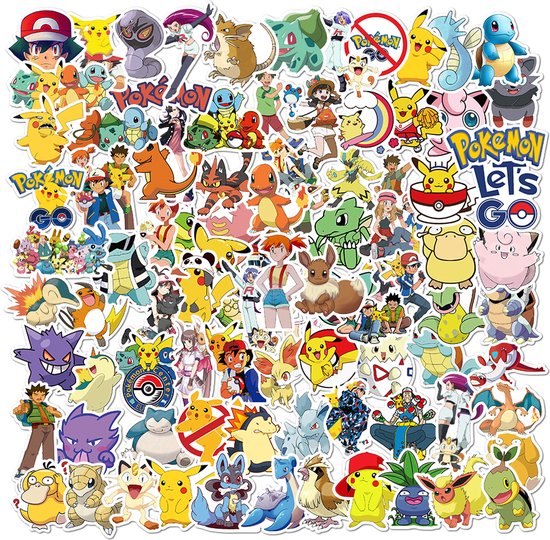 Autocollants Pokémon - set 50 pièces - Autocollants - Autocollants pour  Kinder