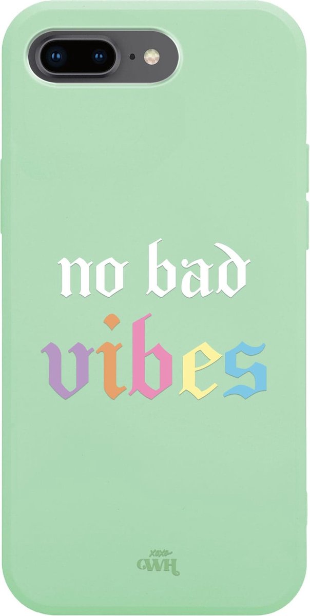 iPhone 7/8 Plus - No Bad Vibes Green - iPhone Rainbow Quotes Case