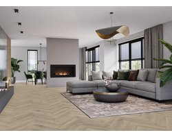 Vloer - PVC - Visgraat - Vivafloors - Beige/ Grijze Eikenhouten Vloer - Wood Touch - 60,69 x 15,24 cm - 3,35 m2