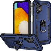 Samsung Galaxy A13 (4G) Hoesje - MobyDefend Pantsercase Met Draaibare Ring - Blauw - GSM Hoesje - Telefoonhoesje Geschikt Voor Samsung Galaxy A13 (4G)