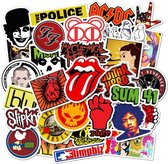 Oldschool Rock Stickers - Muziek - set 50 stuks - Laptop Stickers - Stickervellen