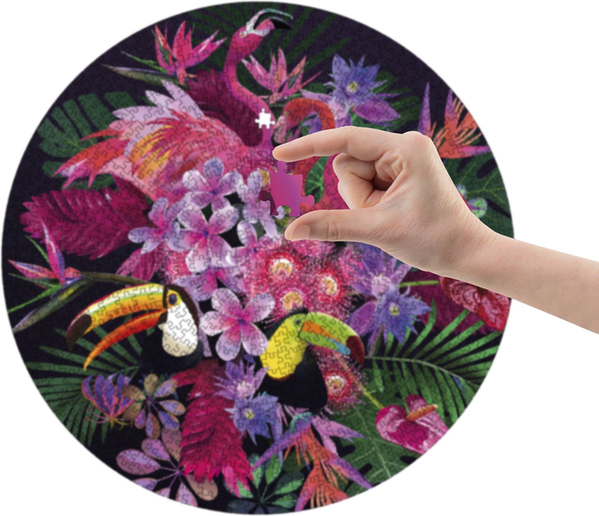 Grafix Ronde Puzzel 1000 stukjes voor volwassenen | Tropisch | Legpuzzel | Diameter 68 CM | Geschikt voor kinderen vanaf 14 jaar — afbeelding 4