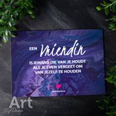 Unieke paarse kunstkaart - gevouwen wenskaart voor vriendin - Art by Daan