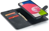 CaseMania Bookcase hoesje geschikt voor Samsung Galaxy A53 - Effen Zwart - Kunstleer