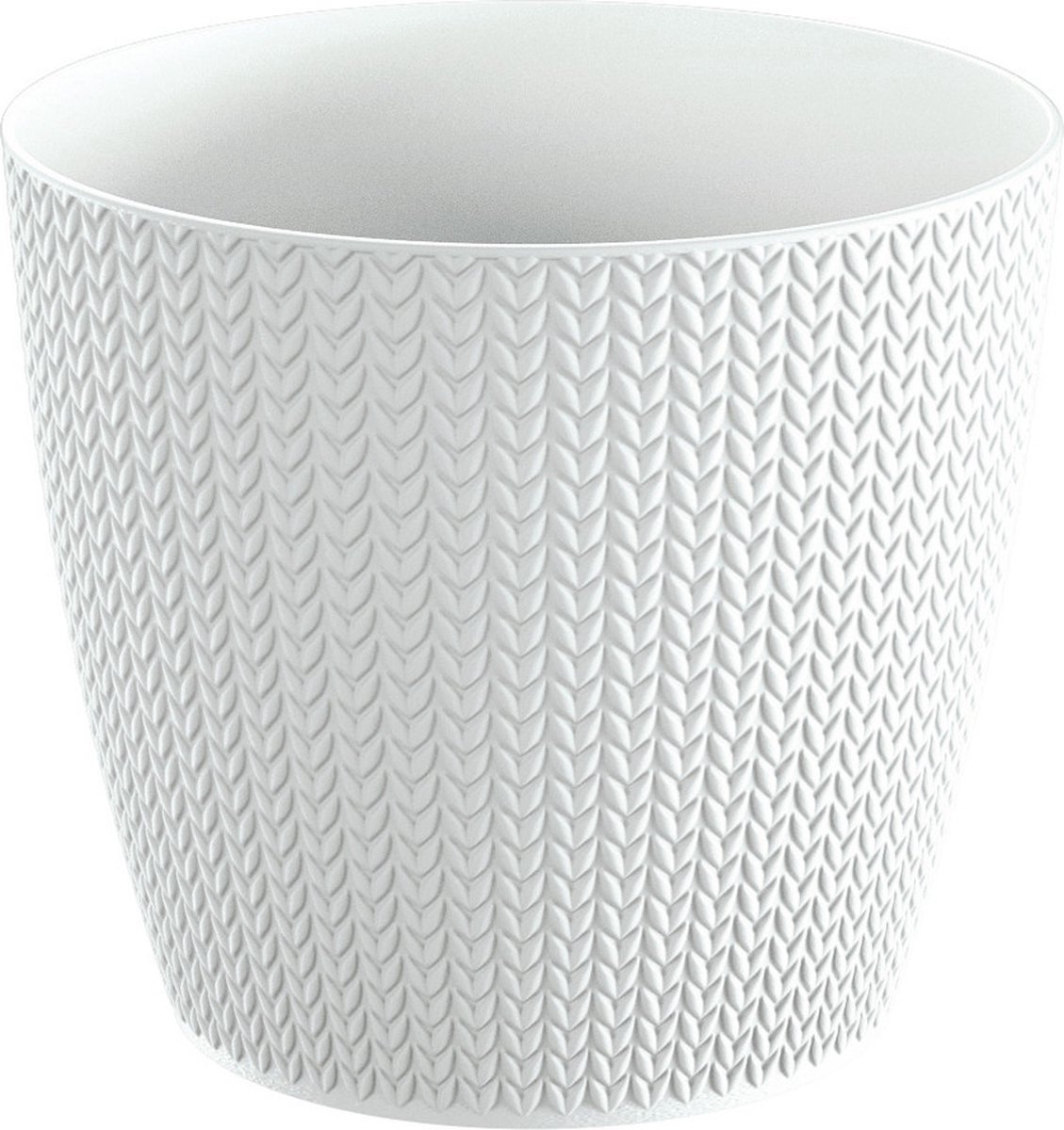 Prosperplast Plantenpot - parel wit - kunststof - D26 x H23 cm - Stijlvol - buiten/binnen