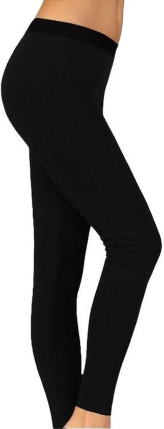 Legging- Dames katoen legging 129- Zwart kleur- Maat XL
