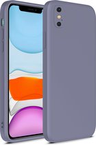 Smartphonica iPhone X/Xs siliconen hoesje met zachte binnenkant - Paars Grijs / Back Cover geschikt voor Apple iPhone X/10;Apple iPhone Xs