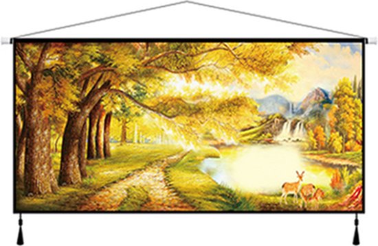 Landschap schilderij wandtapijten / slaapzaal behang / slaapbank achtergrond schilderij / huis schilderij decoratie / muur opknoping - 100x50cm - groot tapijt - kinderkamer - poster 2