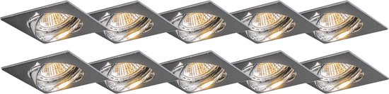 QAZQA edu led - Inbouwspot - 1 lichts - L 8.9 cm - Chroom