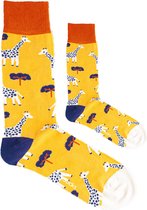 Eenmannenkado Zo Vader Zo Zoon/Dochter 100% organic  sokken Dilly Giraffe | Maat: Vader 41 - 46 | Kind 12 - 24 maanden