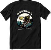 Downhill | TSK Studio Mountainbike kleding Sport T-Shirt | Grijs | Heren / Dames | Perfect MTB Verjaardag Cadeau Shirt Maat S