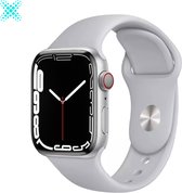 MY PROTECT® Siliconen Apple Watch Bandje Voor Series 1/2/3/4/5/6/7/SE 38/40/41 mm - Sportbandje Maat M/L - Licht Grijs