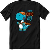 Dino Kinder T-Shirt Jongens / Meisjes  -  Leuk Dinosaurus Cadeau Shirt - grappige Spreuken, Zinnen en Teksten. Maat 122/128