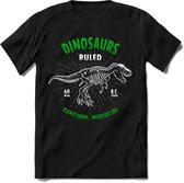 Dino Kinder T-Shirt Jongens / Meisjes  -  Leuk Dinosaurus Cadeau Shirt - grappige Spreuken, Zinnen en Teksten. Maat 146/152