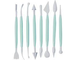 8-Delig Modelleer Sticks met 16 Verschillende vormen - Shape Sculpting Fondant Tool Set - Taart decoratie Gereedschap