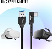 MOONIE'S® Oculus Quest & Quest 2 Link Kabel VR - 5 Meter - USB C naar USB A - 5 Gbps - Quest 2 Accessoires - Meta Quest 2 - Zwart