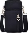 foto van Forever Young - Nylon Telefoontasje - Crossbody tas - Waterdicht - Zwart