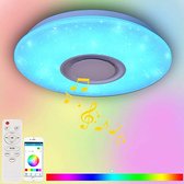 BFYLIN 36 W RGB LED plafondlamp Bluetooth lamp met luidspreker, afstandsbediening en app-bediening kleurverandering dimbaar muziek plafondlamp kinderkamer woonkamer slaapkamer