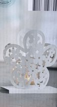 teelichthalter kerzenhalter dekoration dekorativ blume weiß metall