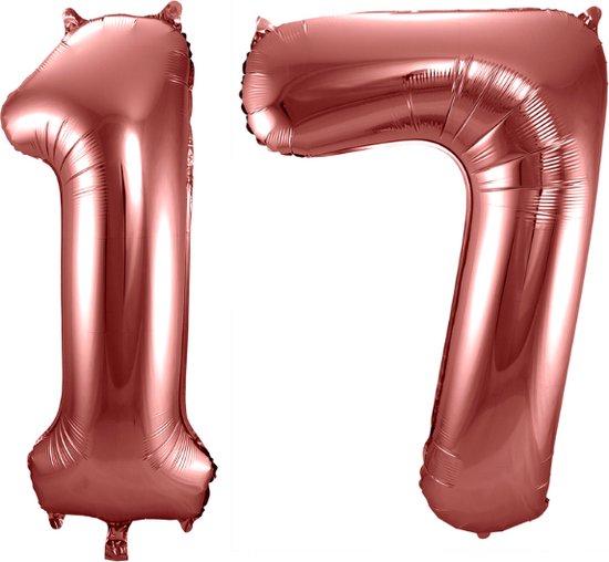 Folieballon 17 jaar brons 86cm