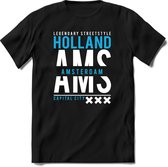 Amsterdam - Holland | TSK Original & vintage | T-Shirt Heren - Dames | Blauw | Perfect Cadeau Shirt | Grappige Spreuken - Zinnen - Teksten | Maat L