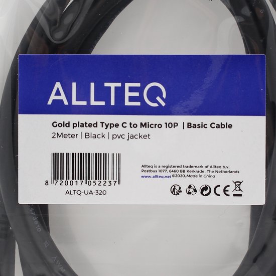 USB C naar micro B kabel - Harde schijf kabel - USB 3.1 - Zwart - 2 meter -  Allteq | bol.com