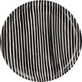 Casa Cubista  - Ontbijtbord met small streeppatroon zwart 23cm - Kleine borden