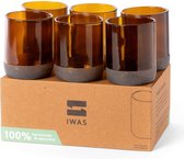 Drinkglazen Set "Bruin" - Small - Upcycled & Handgemaakt - Duurzaam - IWAS Products