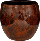 Pot Kae Cayenne 37x32 cm ronde bruine bloempot voor binnen