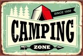 Wandbord - Camping Zone - 20x30cm