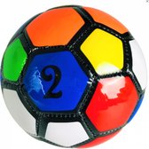 Leren voetbal multicolor 14,8 cm (zelf opblazen)