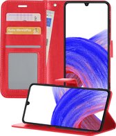 Hoesje Geschikt voor Samsung A33 Hoesje Book Case Hoes Wallet Cover - Hoes Geschikt voor Samsung Galaxy A33 Hoesje Bookcase Hoes - Rood
