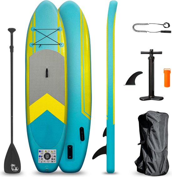 BluMill Opblaasbaar SUP Board - Stand Up Paddle Board - Verstelbare Peddel - Complete set - Inclusief Pomp - Inclusief Enkelkoord - 300 cm
