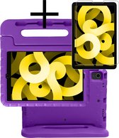 iPad Air 5 (2022) Kinder Hoes Kids Case Met iPad Air 5 (2022) Screenprotector Glas - Paars